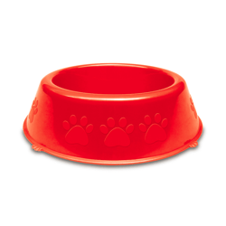 Comedouro Luxo Perolizado Dog Médio Vermelho - 1900Ml Para Cachorros