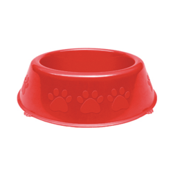Comedouro Médio Dog Patinhas Vermelho 1900Ml - 1 Unidade Para Cachorros