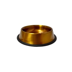 Comedouro Metálico The Pets Inox Bronze Para Cães E Gatos - 240 Mililitros
