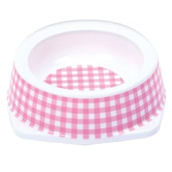 Comedouro Para Gatos Jambo Vichy Rosa - 1 Unidade
