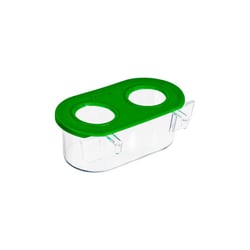Comedouro Para Pássaros 2 Furos Cristal Jel Plast - 1 Unidade