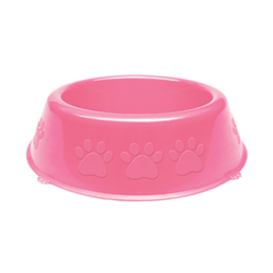 Comedouro Patinhas Grande Rosa 2750Ml - 1 Unidade Para Cachorros