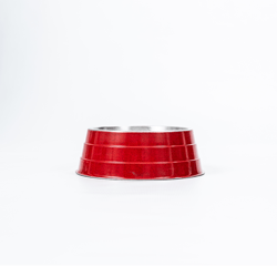 Comedouro Pesado De Alumínio Nf Pet Médio Vermelho - 1,2L Para Cachorros