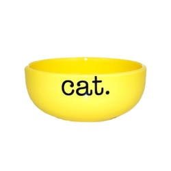 Comedouro Pet Injet Cerâmica Cat Amarelo Para Gatos