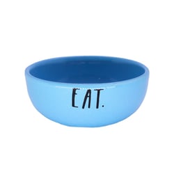 Comedouro Pet Injet Cerâmica Eat Azul Para Cães - 390 Mililitros