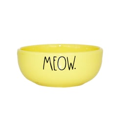 Comedouro Pet Injet Ceramica Meow Amarelo Para Gatos 190Ml