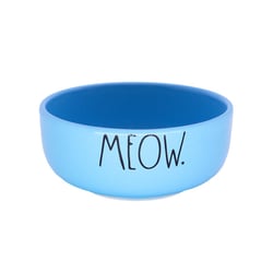 Comedouro Pet Injet Ceramica Meow Azul Para Gatos 190Ml