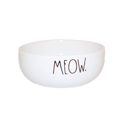 Comedouro Pet Injet Ceramica Meow Branco Para Gatos 190Ml