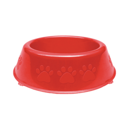 Comedouro Pet Injet Patinhas Filhote 300Ml Vermelho - 1 Unidade