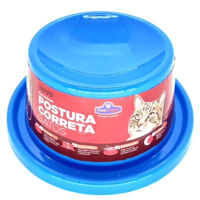 Comedouro Pet Injet Postura Correta Gato Azul