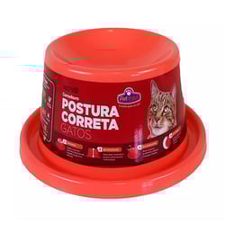 Comedouro Pet Injet Postura Correta Gato Vermelho