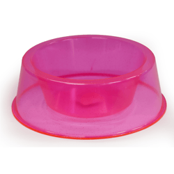 Comedouro Pet Toys 1000Ml Médio Rosa Transparente Para Cachorros