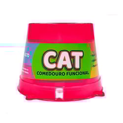 Comedouro Pet Toys Alto Rosa Neon 250Ml Para Gatos