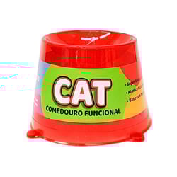 Comedouro Pet Toys Alto Vermelho Com Glitter Para Gatos - 250Ml