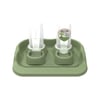 Comedouro Plast Pet Kit Flex Gourmet Eco Verde Oliva Para Cães E Gatos 650Ml - 1 Unidade