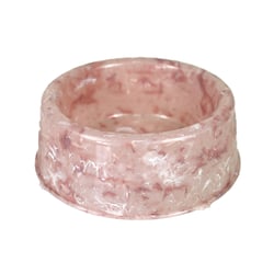 Comedouro Plástico Patinha Mármore Rose Para Cães - 1 Unidade - 300 Mililitros