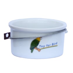 Comedouro Porcelana Com Suporte Kakatoo Para Papagaios - 1 Unidade
