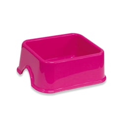 Comedouro Quadrado Furacão Pet Nº3 Rosa - 1L Para Cachorros
