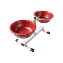Comedouro Regulável Royale Vermelho Para Cães - Tamanho P