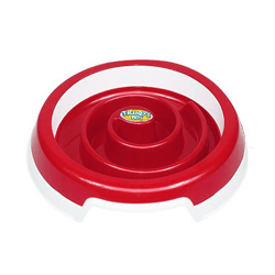Comedouro Slow Food Truqys Vermelho Médio Para Cães E Gatos