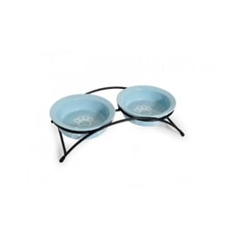 Comedouro Suspenso The Pets Porcelana Azul Para Cães - 250Ml