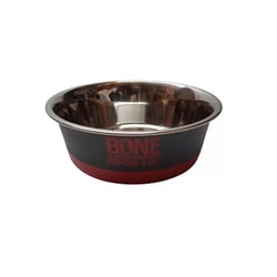 Comedouro The Pets Inox Bone Apettit Vermelho 350Ml - 1 Unidade