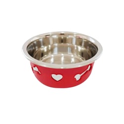 Comedouro The Pets Inox Decorado 850Ml - Vermelho