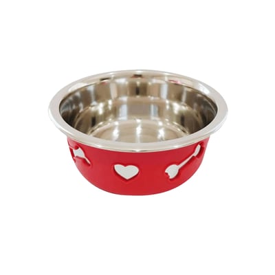 Comedouro The Pets Inox Decorado 850Ml - Vermelho