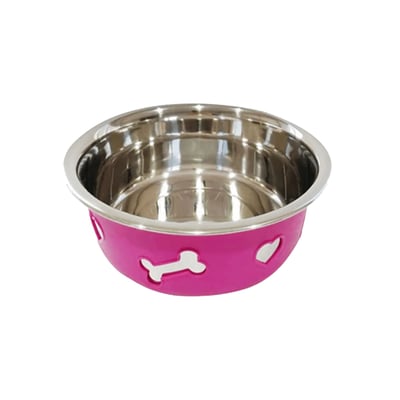 Comedouro The Pets Inox Decorado Rosa 850Ml - 1 Unidade