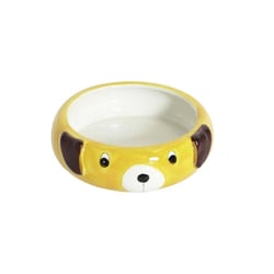 Comedouro The Pets Porcelana Amarelo/Branco - 1 Unidade
