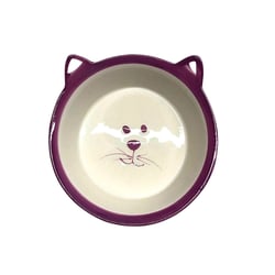 Comedouro The Pets Porcelana Carinha Gato Rosa 350Ml - 1 Unidade
