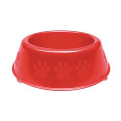 Comedouro Vermelho Dog Patinhas 1100Ml - 1 Unidade Para Cachorros Pequenos
