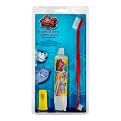Conjunto Higiene Dental Cat Dog - Creme Dental Neutro Com Escova E Dedeira - 1 Unidade