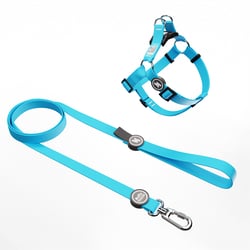 Conjunto Peitoral E Guia Multipatas Classic Azul Tam.P - 1 Unidade Para Cachorros