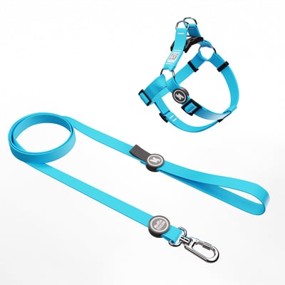 Conjunto Peitoral E Guia Multipatas Classic Azul Tam.P - 1 Unidade Para Cachorros