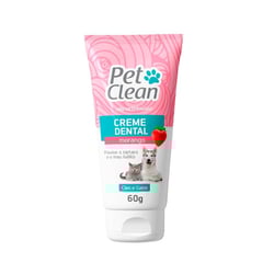 Creme Dental Pet Clean Sabor Morango Para Cães E Gatos - 60G