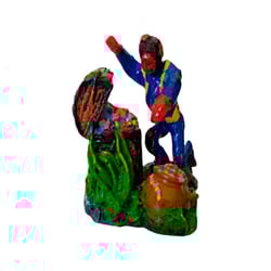 Decoracao Lester Mergulhador Com Tesouro Para Aquarios