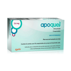 Dermatológico Apoquel Zoetis 3,6Mg Para Cães - 20 Comprimidos - 16 Miligramas