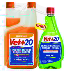 Desinfetante Bactericida Limão E Cravo Vet Mais - 1 Litro