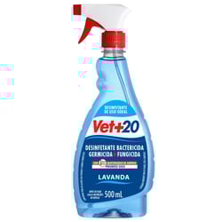 Desinfetante Bactericida Vet+20 Lavanda Spray 500Ml - 1 Unidade