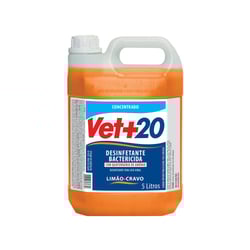 Desinfetante Concentrado Vet+20 Cravo-Limão Para Cães E Gatos - 5 Litros