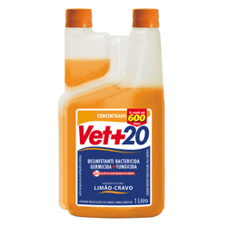 Desinfetante Vet+20 Concentrado Cravo-Limão Para Cães E Gatos - 1 Unidade - 1 Litro