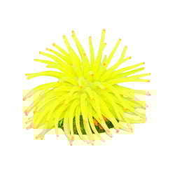 Enfeite Aquário Anêmona Amarela 11Cm - 1 Unidade
