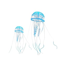 Enfeite De Silicone Jellyfish Combo Branco E Azul Soma - 1 Unidade