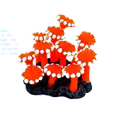 Enfeite De Silicone Soma Coral Zoanthus Palithoa Laranja
