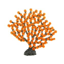 Enfeite De Silicone Soma Invert Gorgonia Laranja Para Aquários