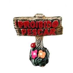 Enfeite Decorativo Proibido Pescar Trema - 1 Unidade