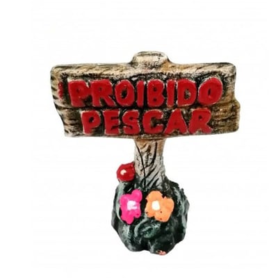 Enfeite Decorativo Proibido Pescar Trema - 1 Unidade