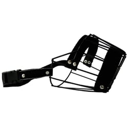 Focinheira Para Cães Amf Metal Nylon Preto - 1 Unidade - Tamanho 5
