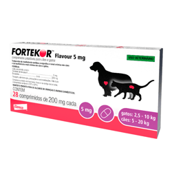 Fortekor 5 Para Cães E Gatos - 1 Comprimido